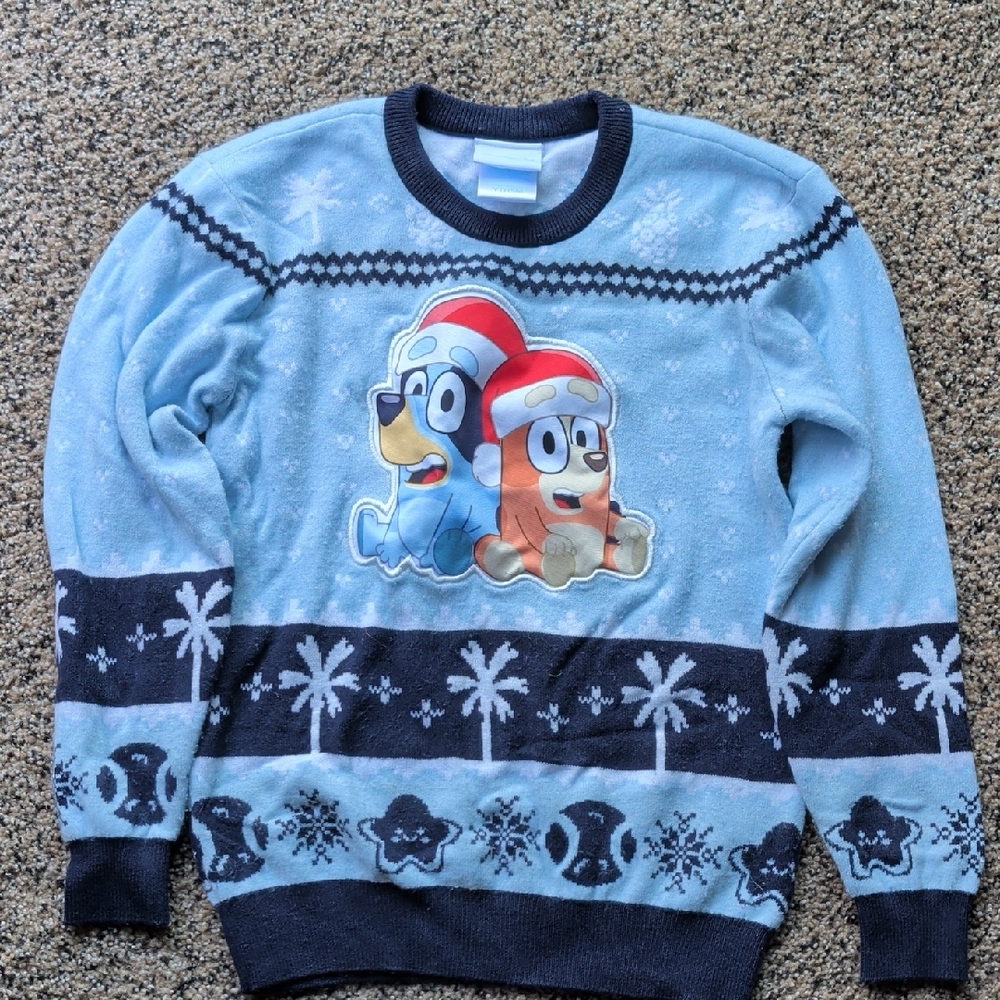 Bluey Kids Crewneck Sweater - Blue and Black